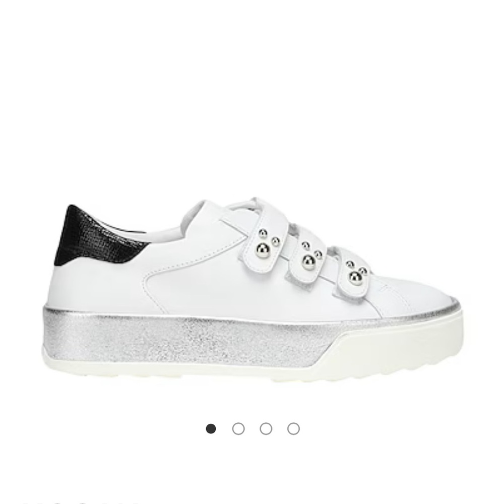 Hogan White and Silver Sneakers with Black Detail Size 8